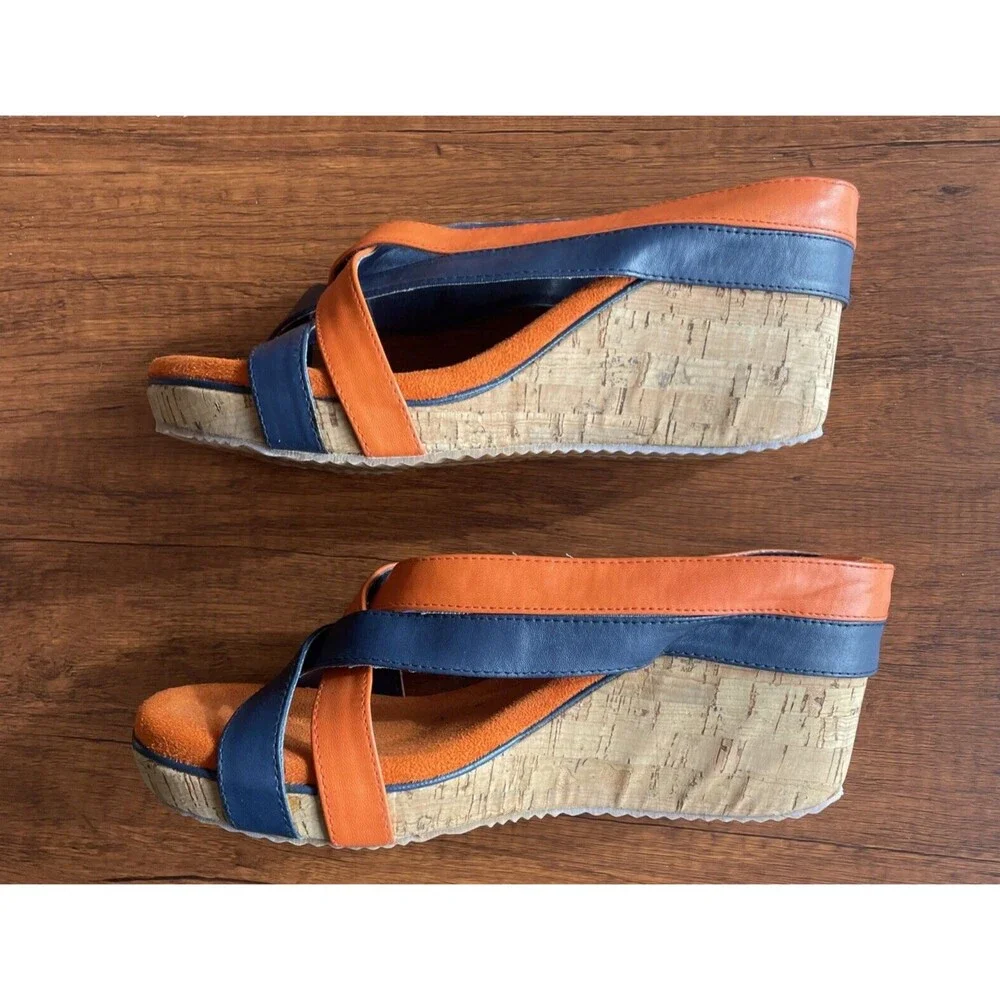 Volatile Blue And Orange Wedge‎ Sandal New Size 11 Chicago Bears Illini Fan